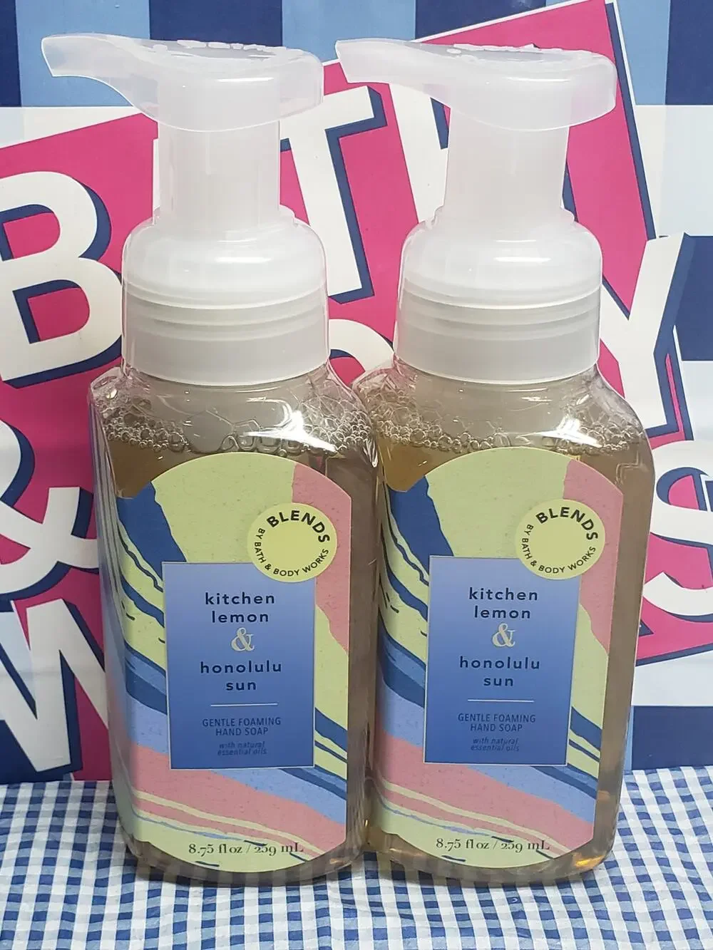 BBW Kitchen Lemon & Honolulu Sun BLENDS Gentle Foaming Hand Soap 2 Pack